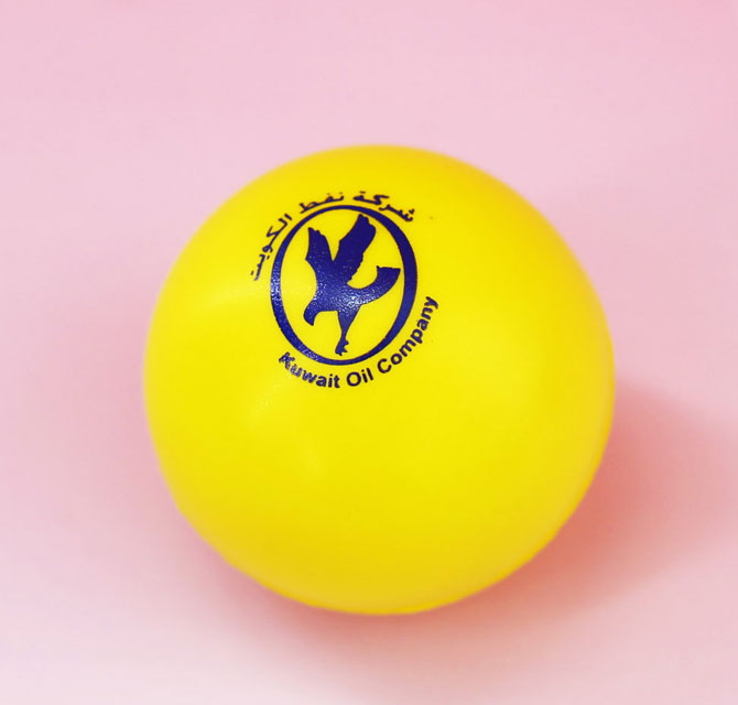 Customized Yellow Color Silk Screen Printed Stress Balls
